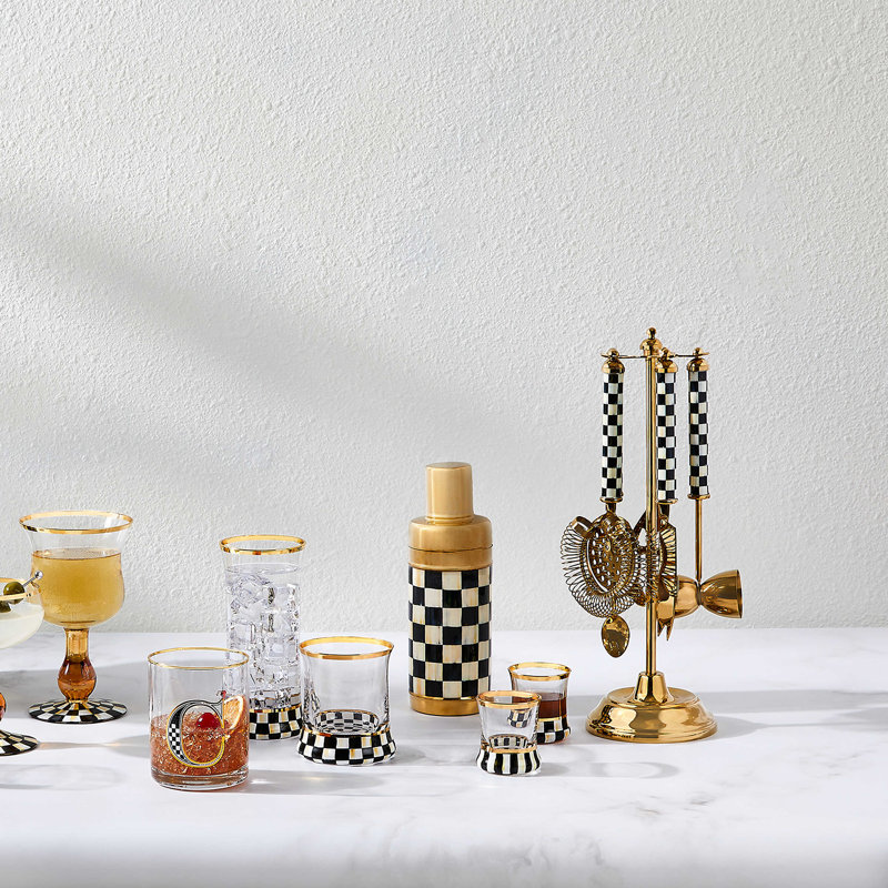 Courtly Check® 3260 Black/White/Gold Edition 6 - Piece Bar Set