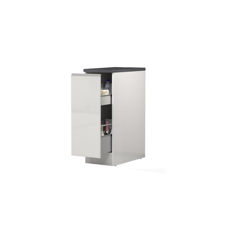 Pameal Kitchen Pantry, Gray/White