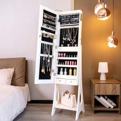 Armoire à bijoux sur pied de 15,7 po de largeur Avamarie