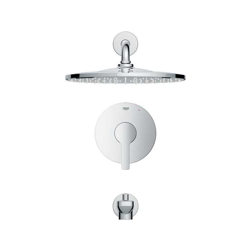 Lineare™ Tub & Shower Faucet with Rough-in Valve, Grohe Chrome