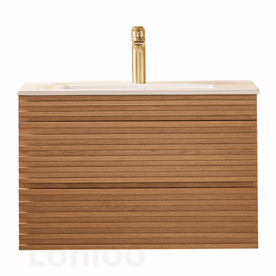 Wall Mounted & Floating Single Vanity with Ceramic Sink, Ideal for Bathroom Decoration and Space Saving.