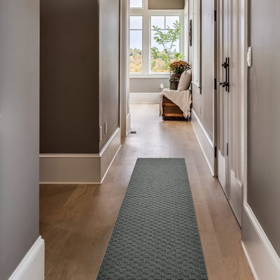 Ebern Designs Mori 2 ft. x 8 ft. Area Rug Cinder Grey