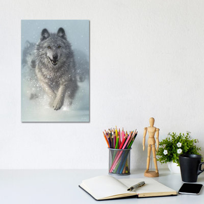 " Snow Plow - Running Wolves, Vertical " by Collin Bogle