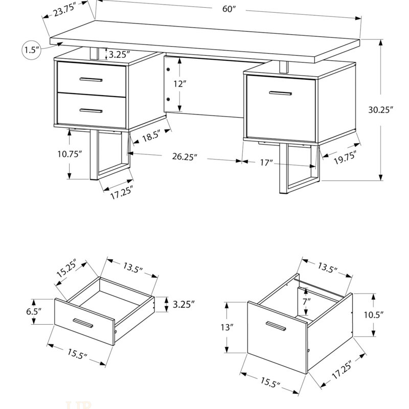 Contemporary 60 Inch Computer Desk With Reversible Setup And Storage, Ideal For Home Office And Laptop Work., Cherry/Black