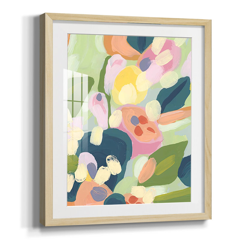 Brushy Tropics IV, reproduction encadrée, Blanc, Papier avec cadre naturel