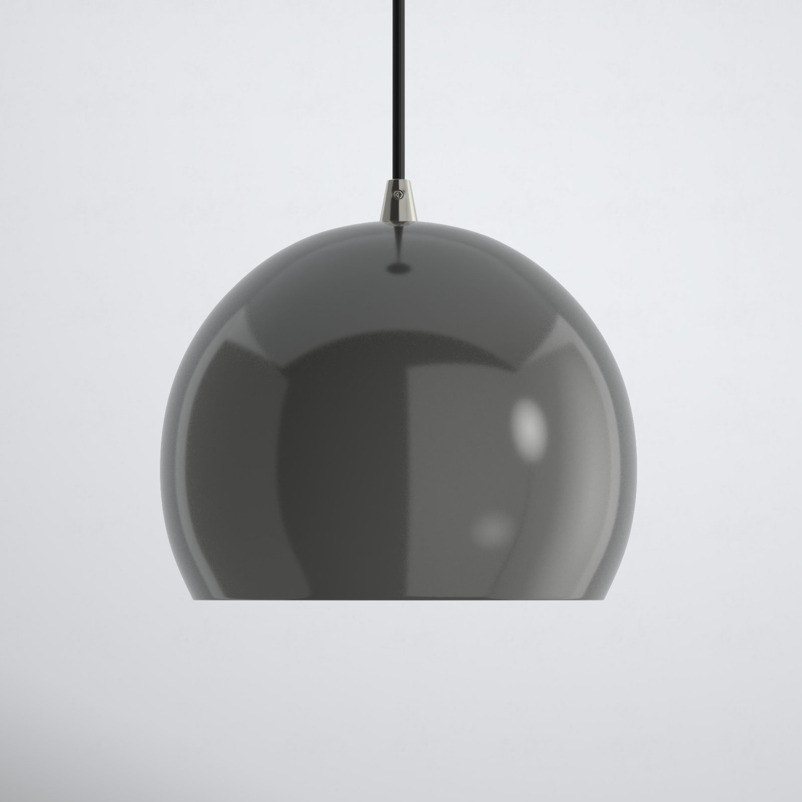 Schultz Dimmable Globe Single Light Pendant, Shiny Dark Gray