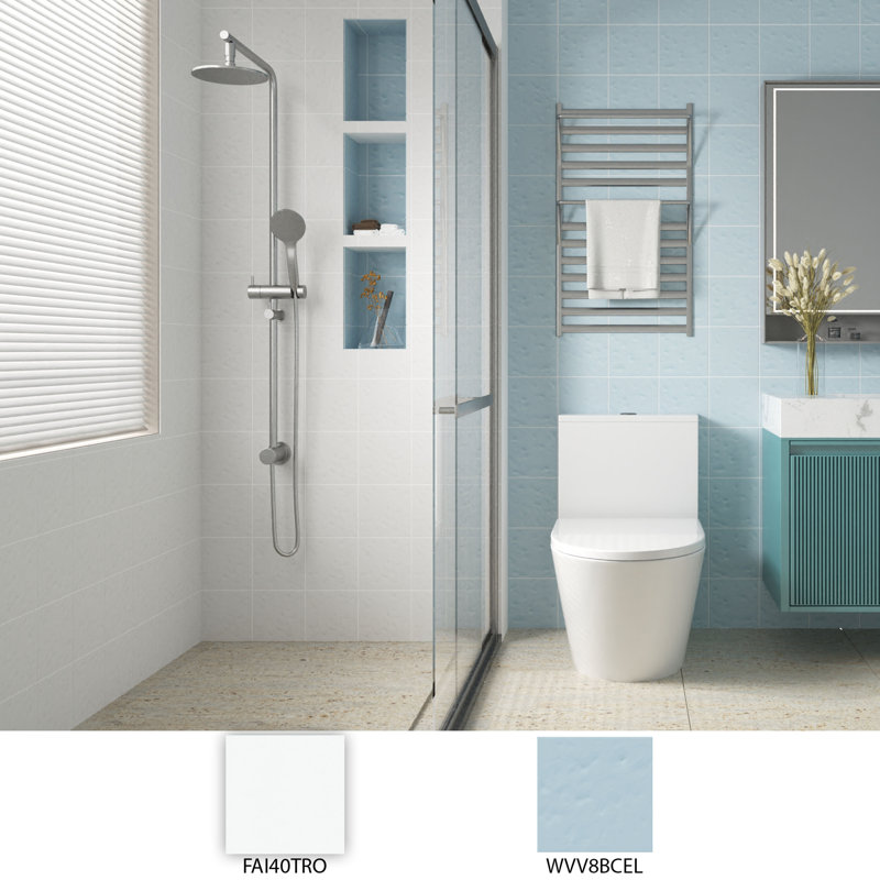 Berta 7-7/8 In. X 7-7/8 In. Ceramic Wall Tile, White