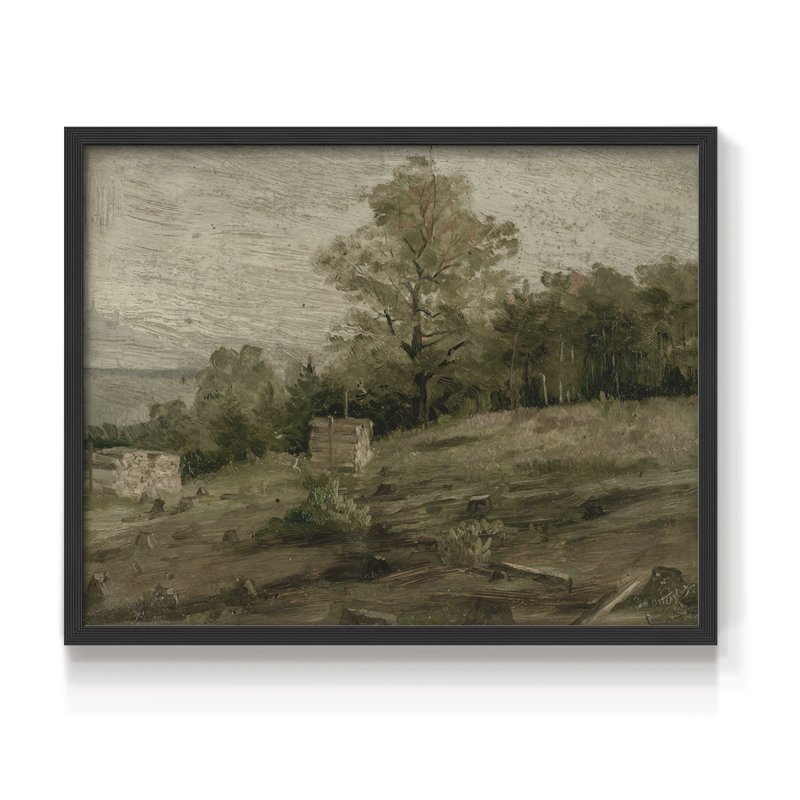 Paysages rétro - DCXCI - Reproduction encadrée - Restickable, Noir, H 16 po x l 20 po
