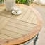 Table basse rustique FFZ de 32 po à montage facile, plateau rond en bois et pattes en métal