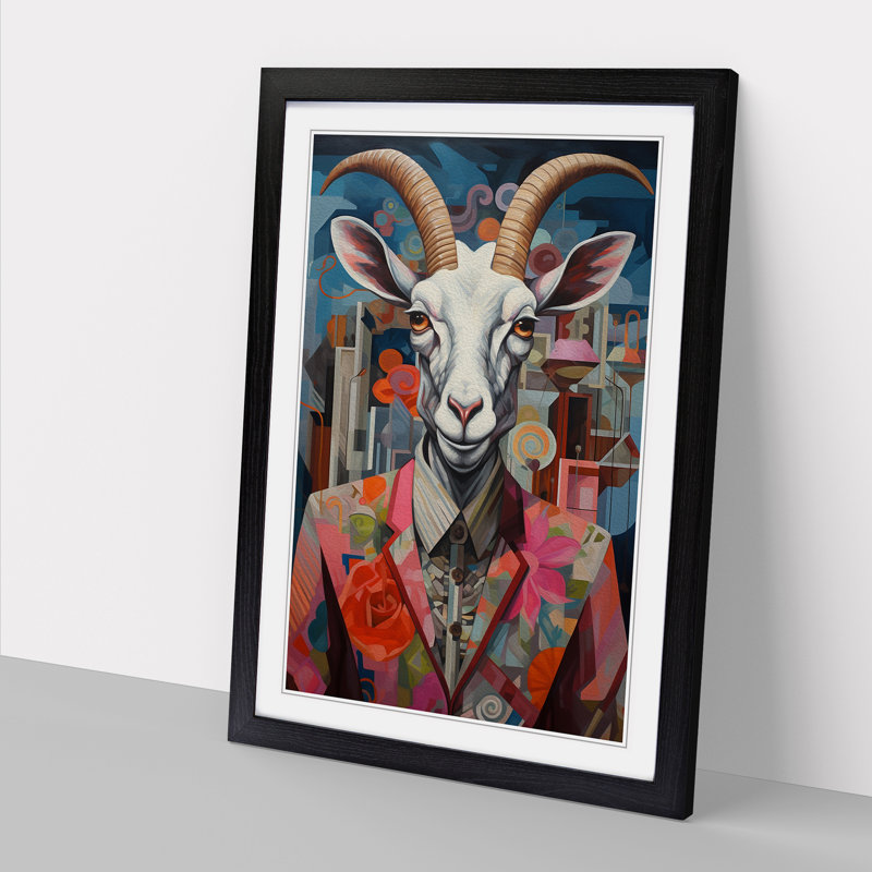 Goat Dadaism No.2 - Framed Print, Black Framed, 46cm H x 34cm W