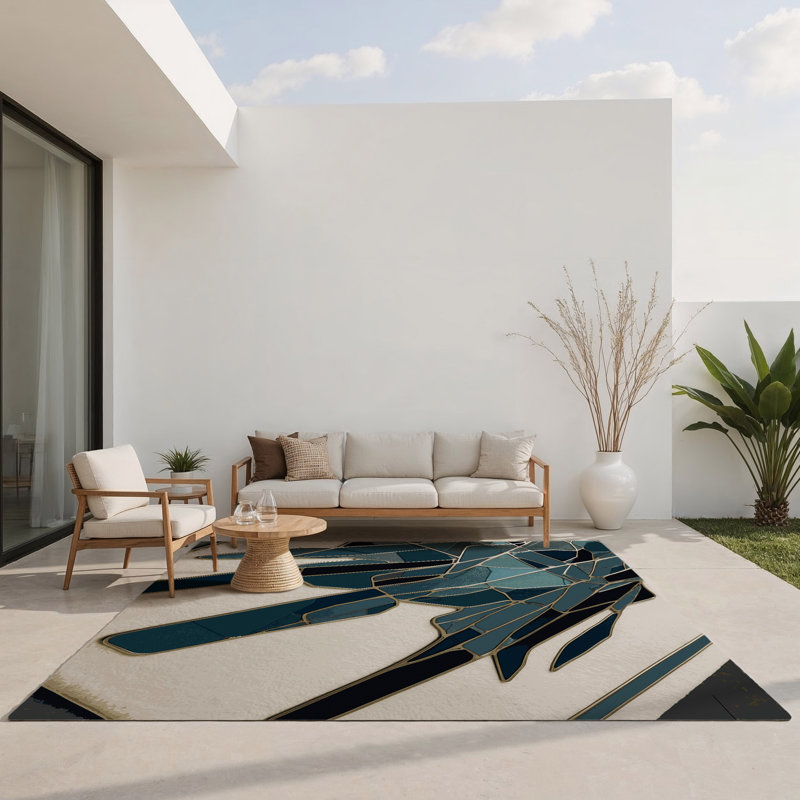 Zenith Rift Indoor And Outdoor Area Rug, Rectangle 4' x 6'