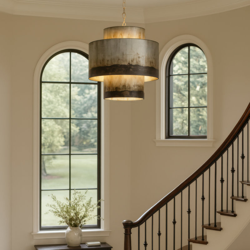 Cannery 4-Light Tall Pendant, Silver, Ombre Galvanized