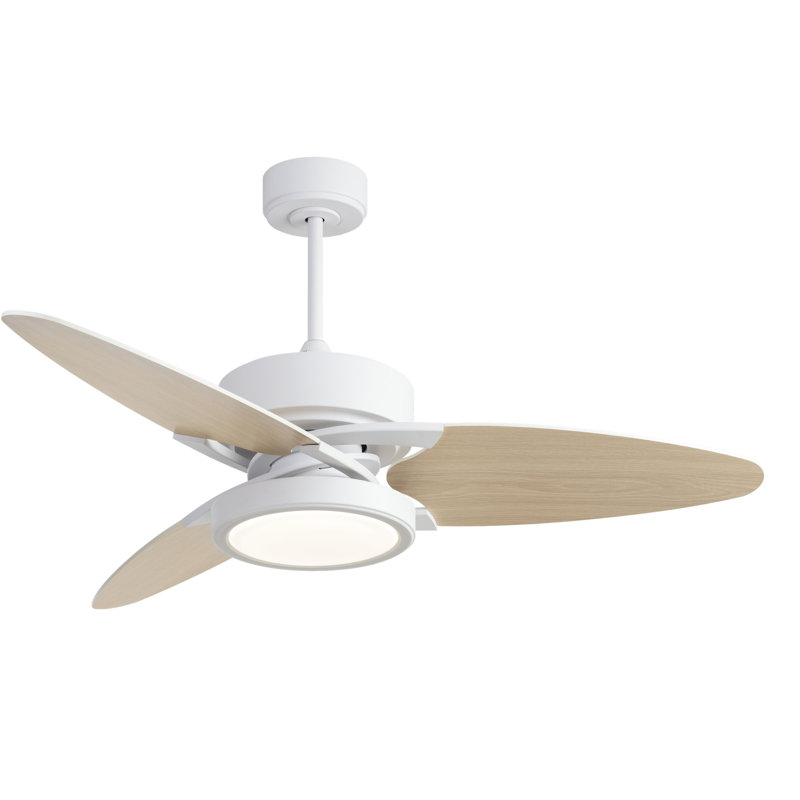 Light Pro 52 in. LED Indoor White Smart Ceiling Fan with Remote Control, White, Natural