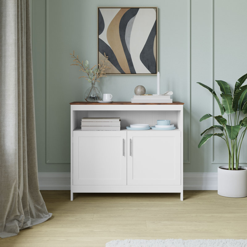Buffet Quintavia Classic avec rangement ouvert et fermé, Gris