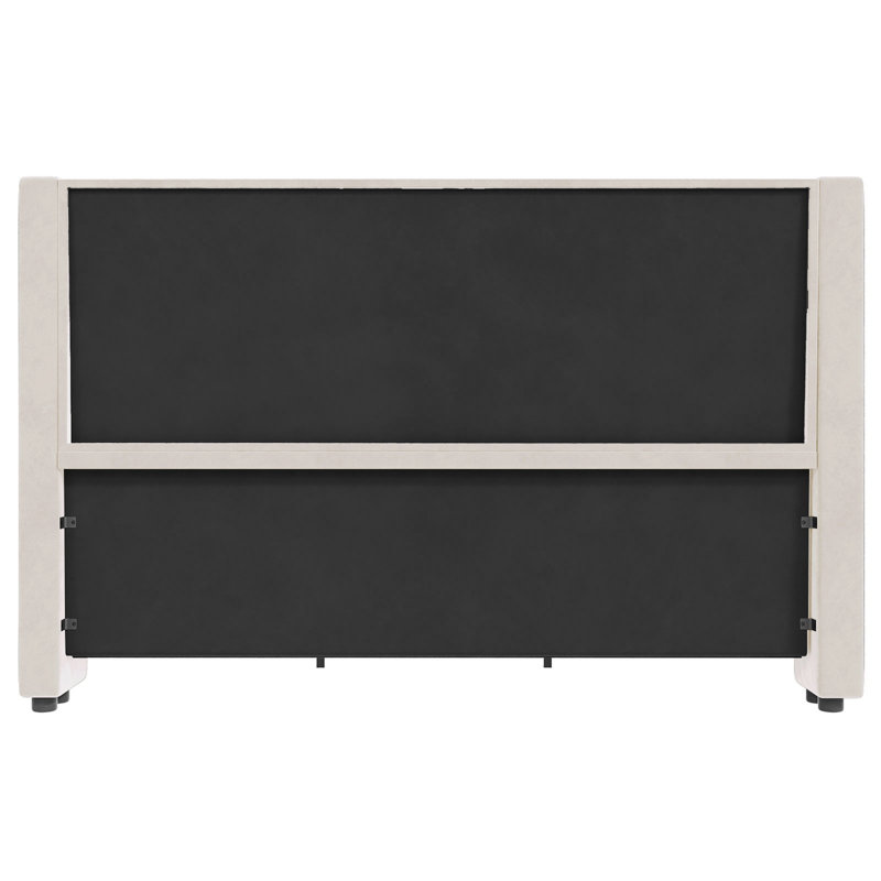 Dryden Upholstered Wingback Bed, King, Cream