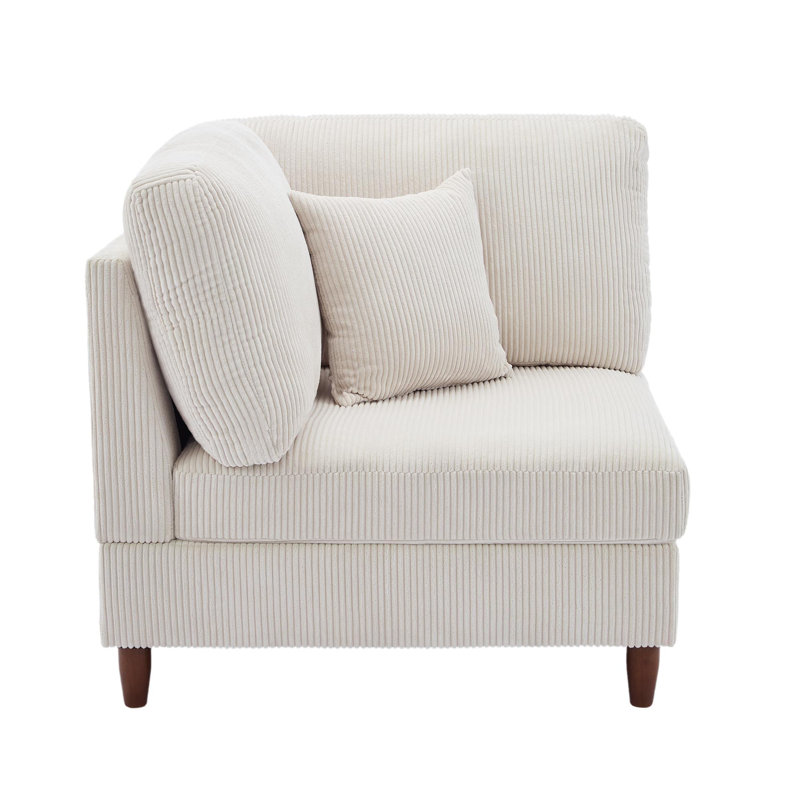 Mordecai 95Cm Wide Side Chair, Beige Corduroy