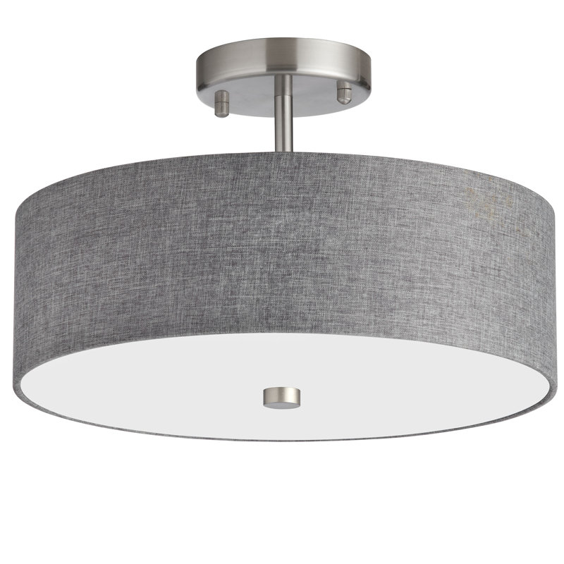 Shriner Fabric Semi Flush Mount, Gray