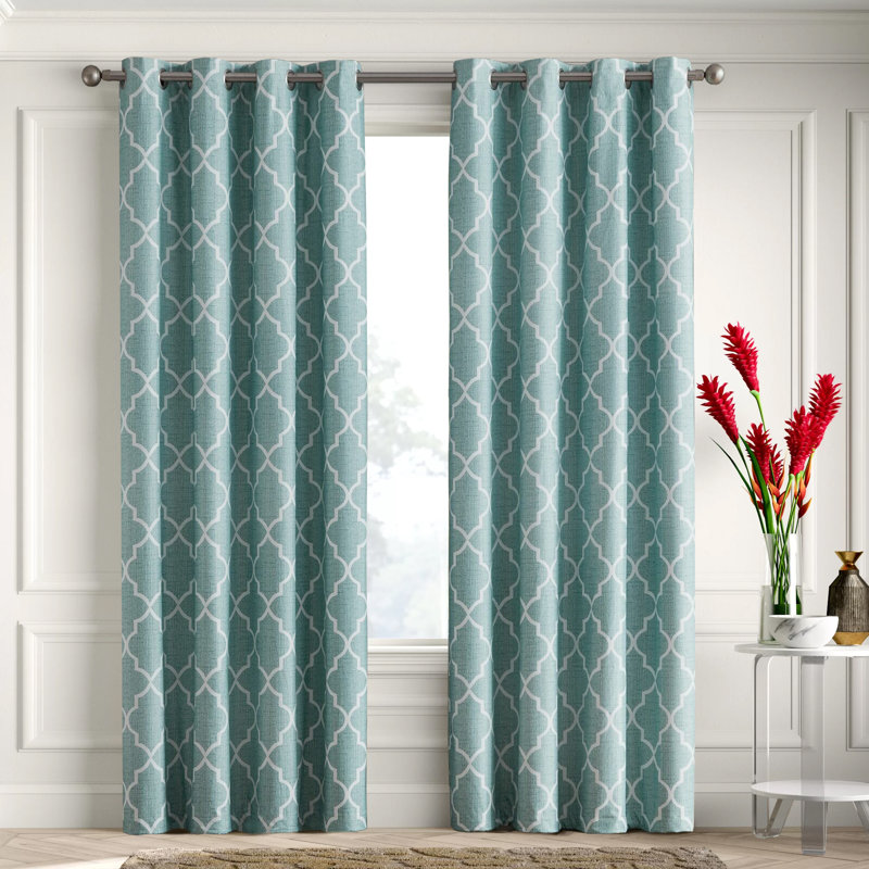Rideaux occultant avec œillets Puma, Turquoise, L 52 po x L 96 po
