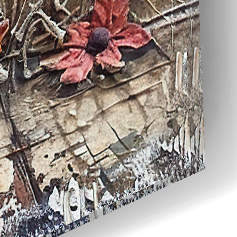 «Vintage bottes 1» par Momart, art mural en verre acrylique, 12 po x 16 po
