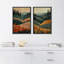 «Serene Wilderness Forest In Warm Tones», art moderne de décoration murale, nature nordique, impression sur toile, 2 pièces-98109047-98109049