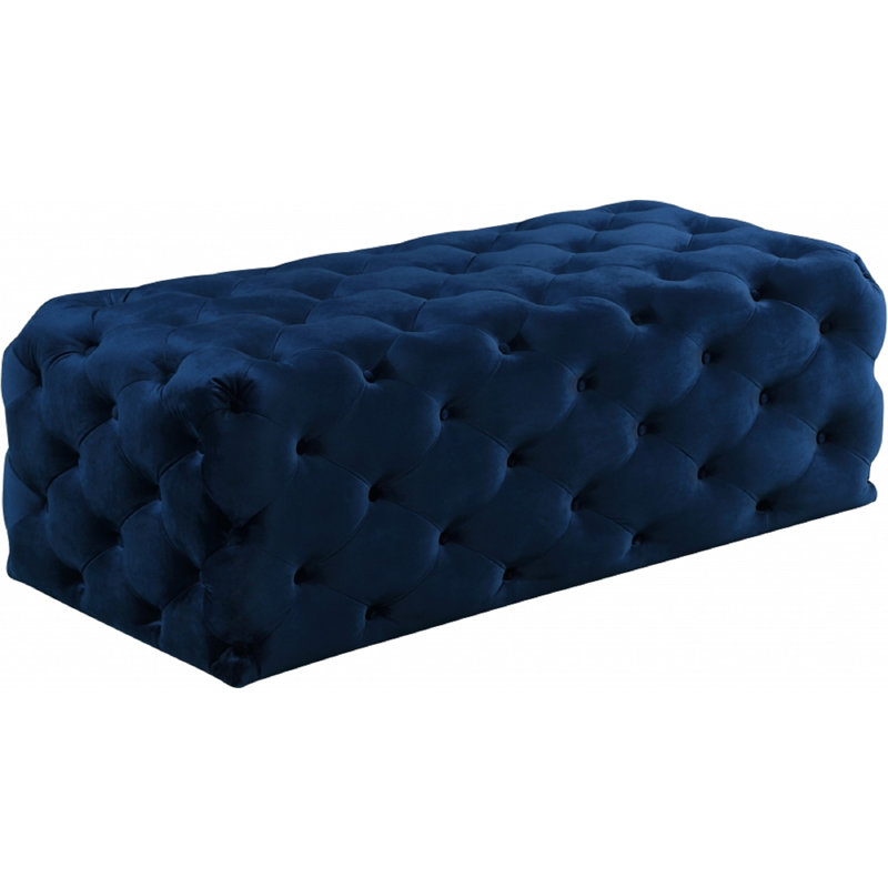 Cron 132cm Wide Tufted Rectangle Ottoman, Blue