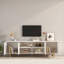 Meuble télé moderne cannelé Viremont 68,9 po pour téléviseurs de plus de 55 pouces | Meuble multimédia en bois avec 4 portes de rangement et pieds dorés | Console multimédia idéale pour le salon, l'appartement ou le bureau-2075351727