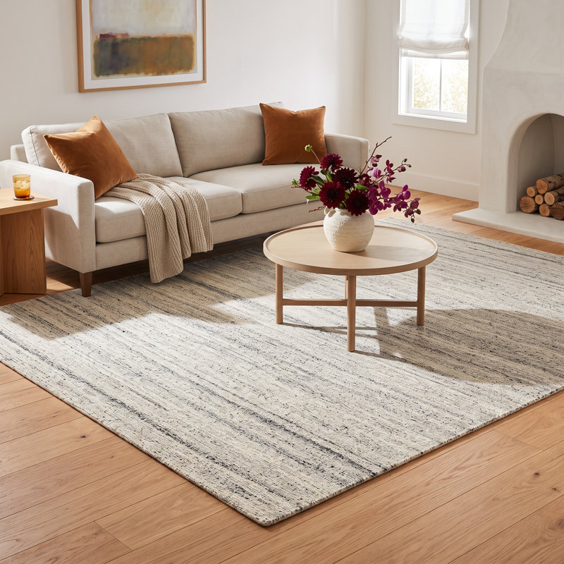 Hand Tufted Wool Striped Indoor Rug, Rectangle 10' x 14'