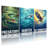 Predatory Crocodile Hunter Shark Sky Dominator Eagle Geometric Polygonal Style Canvas Wrapped Wall Art Oil Painting Print Set Of 3-1017358583