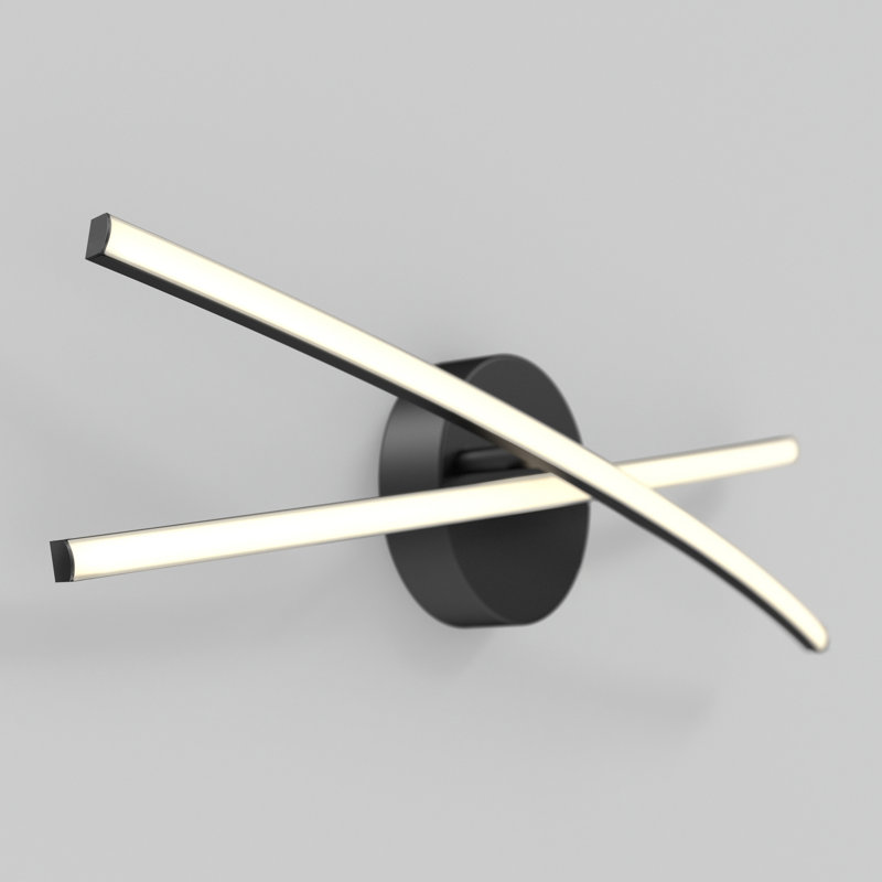 Éclairage de meuble-lavabo à DEL intégré moderne Minardi Wrought Studio ™, noir mat