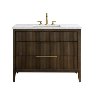 Bilroy Egremt 42'' Single Bathroom Vanity with Engineered Stone Top