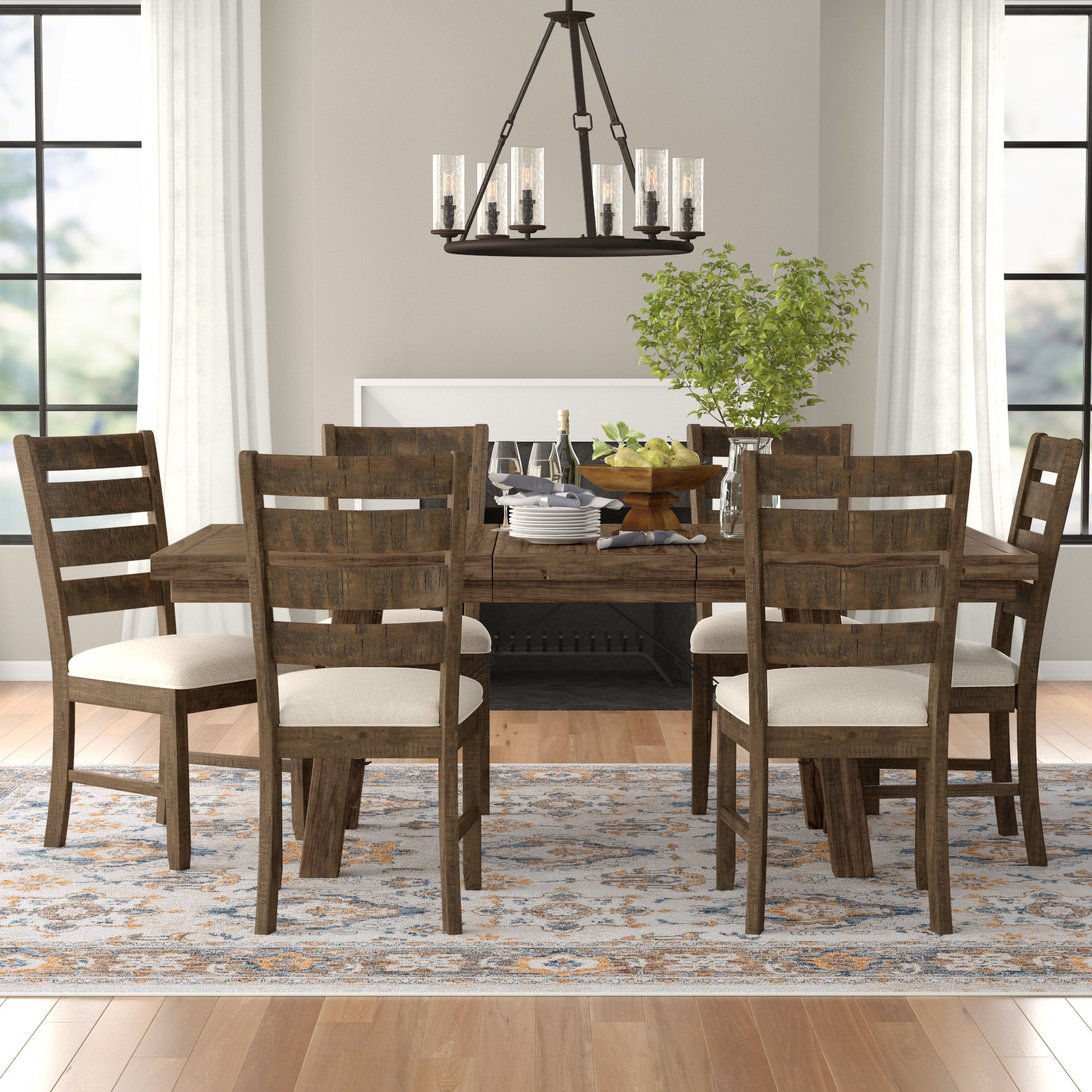 Gracie Oaks Zaneta 7 Piece Dining Set \u0026 Reviews | Wayfair, image size:2000x2000