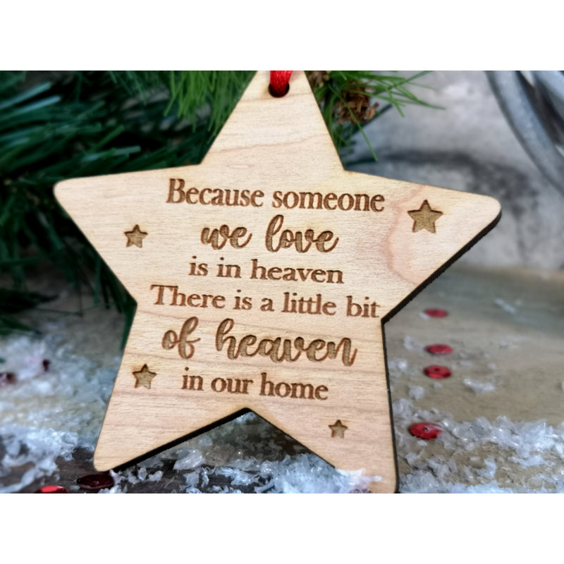 8cm Wood Holiday Shaped Ornament
