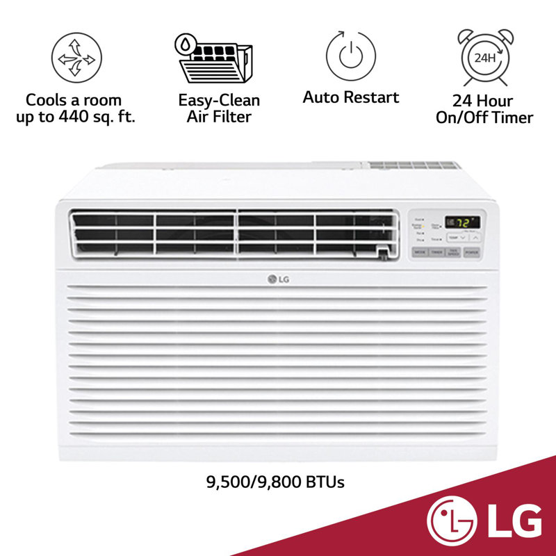 White 9,800 BTU Through-the-Wall Air Conditioner with Remote Control