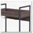 Walnut and Black Serving Cart with 2 Shelves