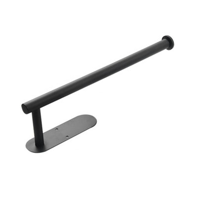 Under Cabinet Paper Towel Holder - Self Adhesive No-Drill Wall Mount Kitchen Roll Rack, Sturdy Stainless Steel Hanger For Home & RV. Black