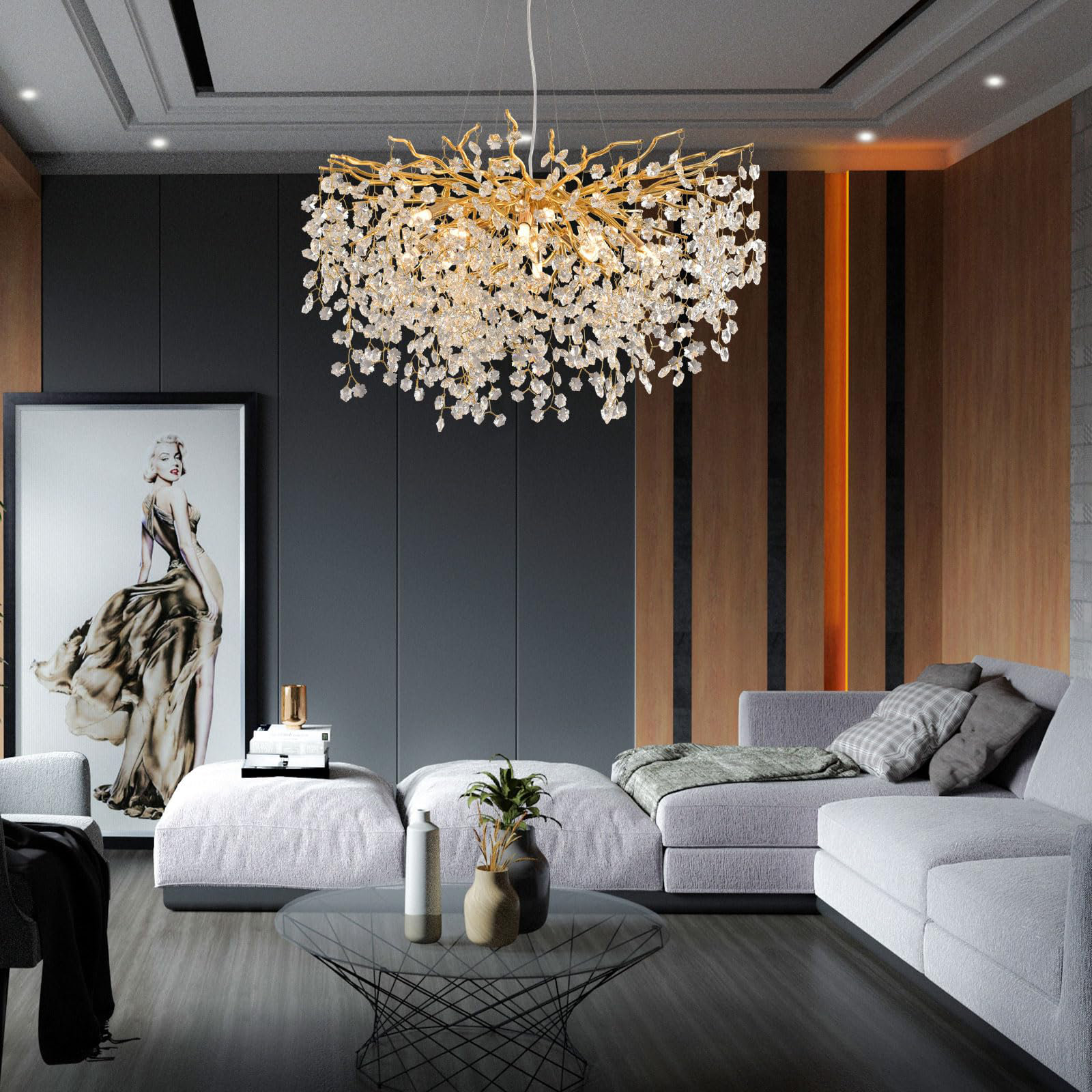 Akari Lanterns Tree Branch Crystal Chandelier Lighting | Wayfair