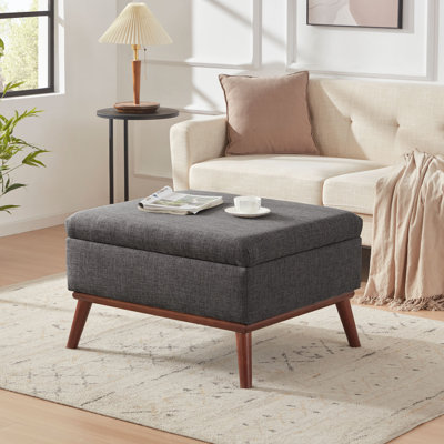 Jadier 28.35'' W Upholstered Rectangle Ottoman with Storage