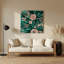 Abstrait floral vert 48, art mural en métal-1256032452