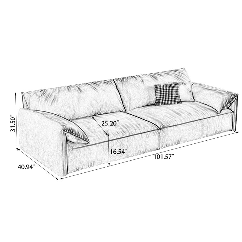 Coussin modulaire gris foncé 100% polyester, 3, H 31,5 po x l 102,36 po x P 40,94 po