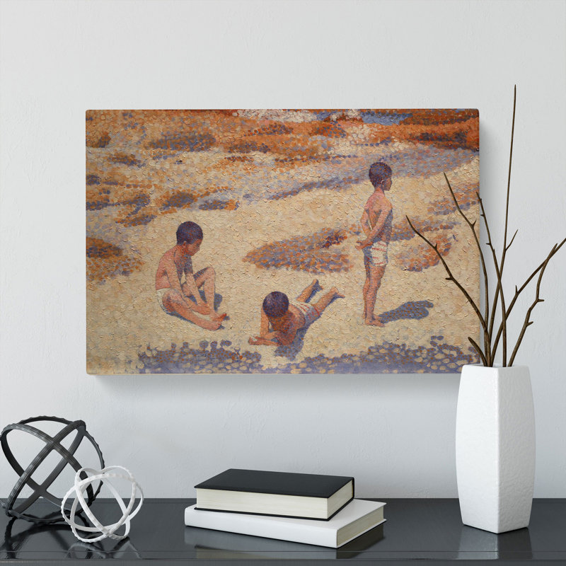 The Beach At Cabasson by Henri-Edmond Cross - Wrapped Canvas Painting, 35cm H x 50cm W x 3cm D