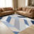 Blue Chevron carpet-easy to clean, machine-washable, soft and comfortable; suitable for door mats, kitchens, living rooms, bedrooms, corridors, and laundry areas. Easy to clean, durable carpet for home decoration.-129871256