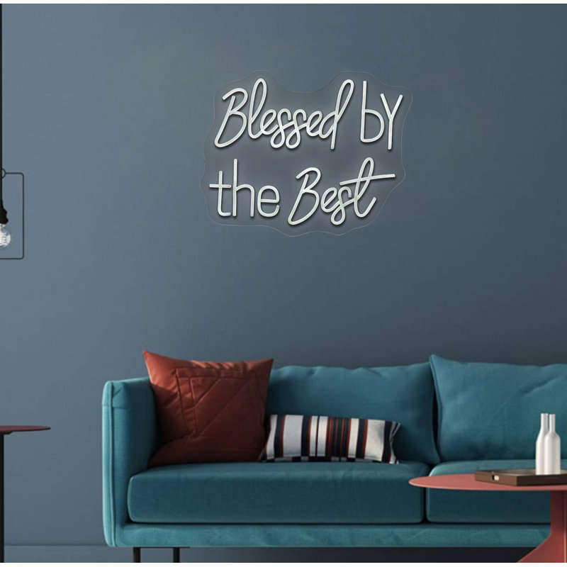 Enseigne néon «Blessed by the Best» - 20 po x 16 po