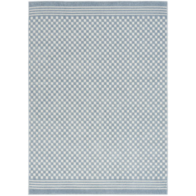 Ebern Designs Care Free Blue Modern Indoor Rug