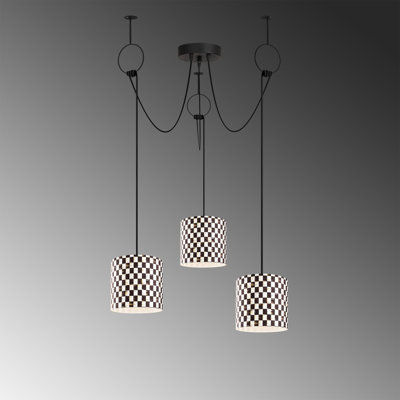 Luminaire suspendu tambour à 3 lumières Shayaan
