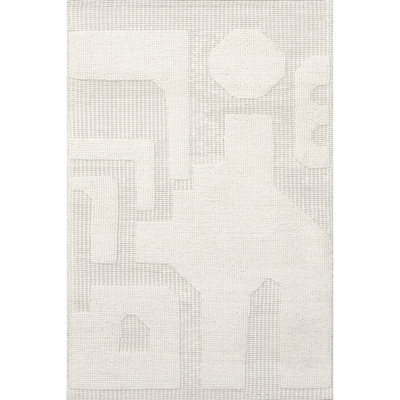 AvionTextured Geometric Wool Area Rug
