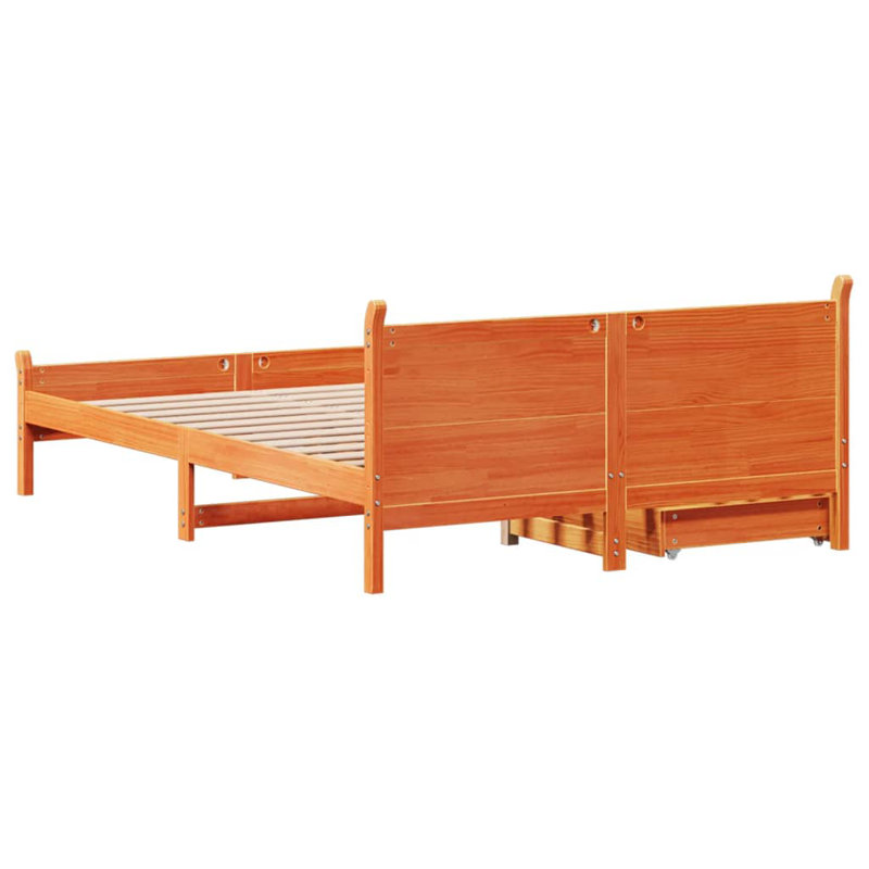 Storage Bed, European Kingsize (160 x 200 cm), Wax Brown