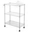 Kitchen Utility Cart, 3 Tires Steel Service Rolling Cart with Wheels and Adjustable Storage Rack, Heavy Duty Metal Food Storage Trolley with Handle for Kitchen Restaurant