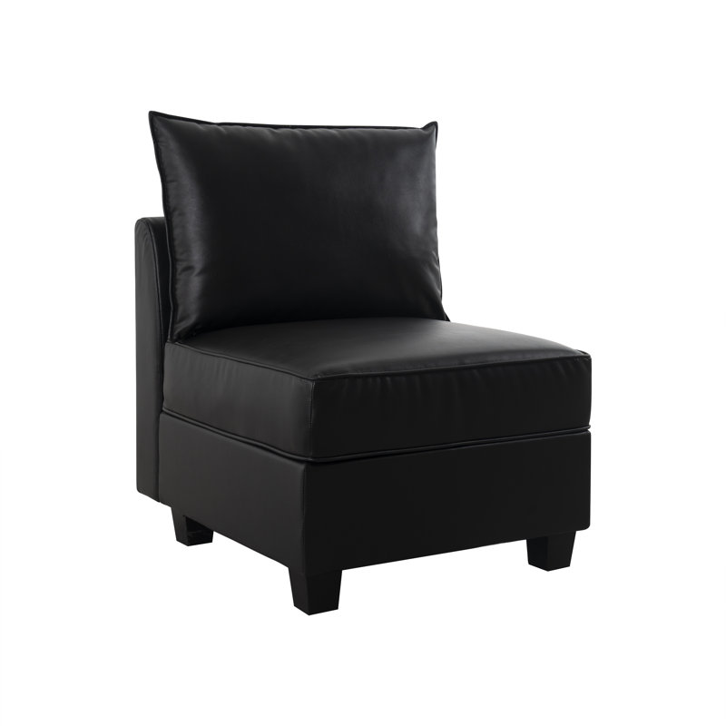 Canapé modulaire personnalisable Ruebin, Similicuir noir