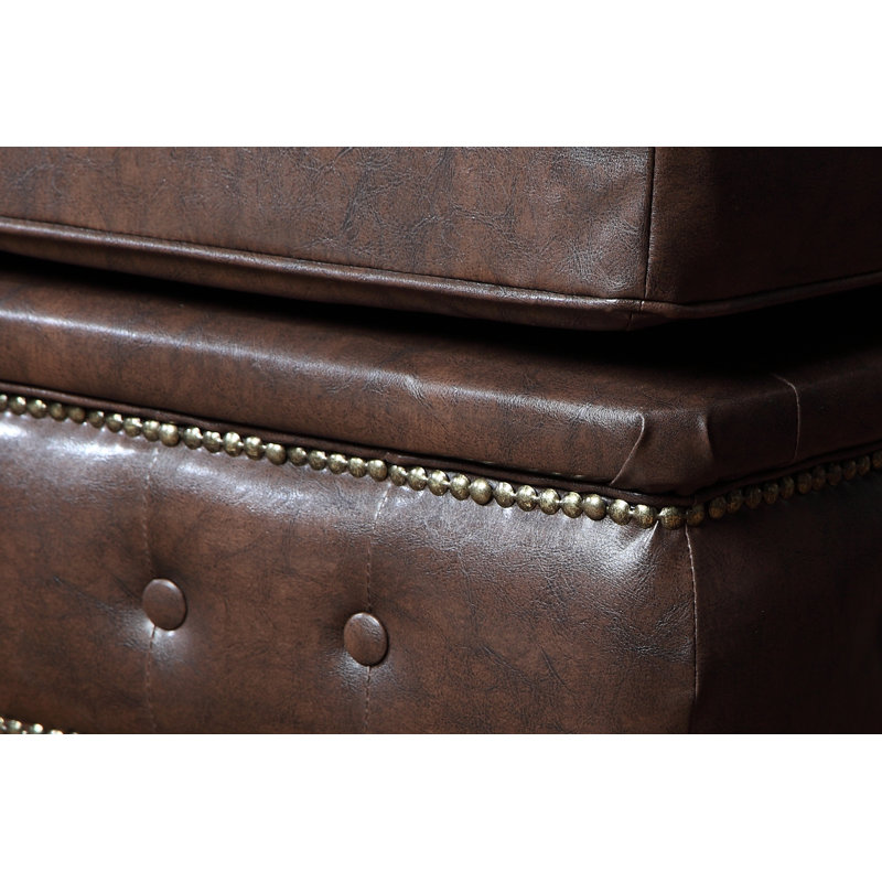 Batch 100cm Wide Faux Leather Square Cocktail Ottoman