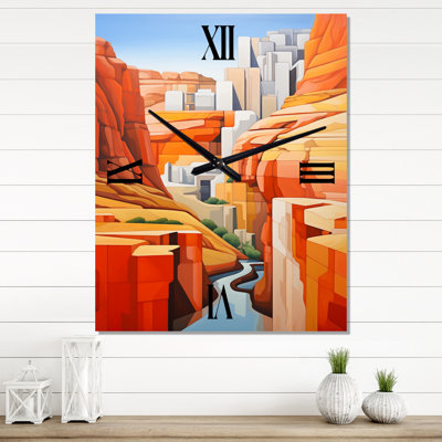 Horloge murale canyon surdimensionnée inspirée du canyon de Stijl